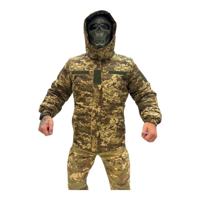 Военно-тактический бушлат UTU, пиксель, на флисе, ткань «Грета» (3074193959)