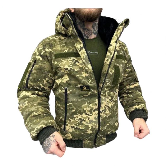 Военно-тактический бушлат Logos-Tac, пиксель, водооталкивающий, ткань «Рип-стоп» (2415393315)