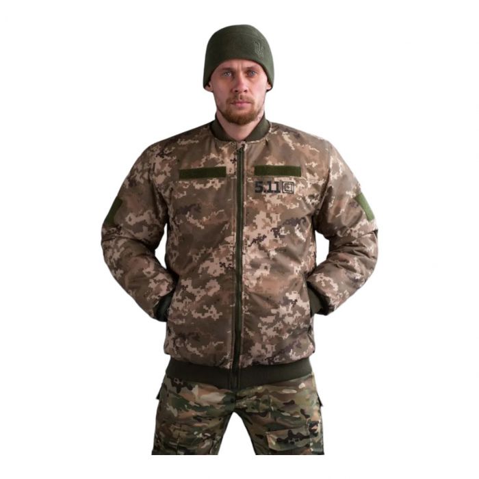 Военно-тактическая куртка-бомбер 5.11 Tactical, пиксель, водоотталкивающий, ткань «Мембрана» (135264393)
