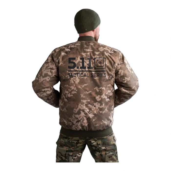 Военно-тактическая куртка-бомбер 5.11 Tactical, пиксель, водоотталкивающий, ткань «Мембрана» (135264393)